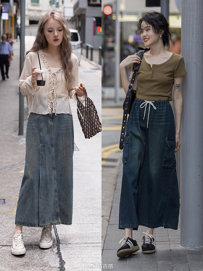 穿牛仔半身裙的女人浑身都是套路,搭配这几款上衣,迷走一大堆人|牛仔