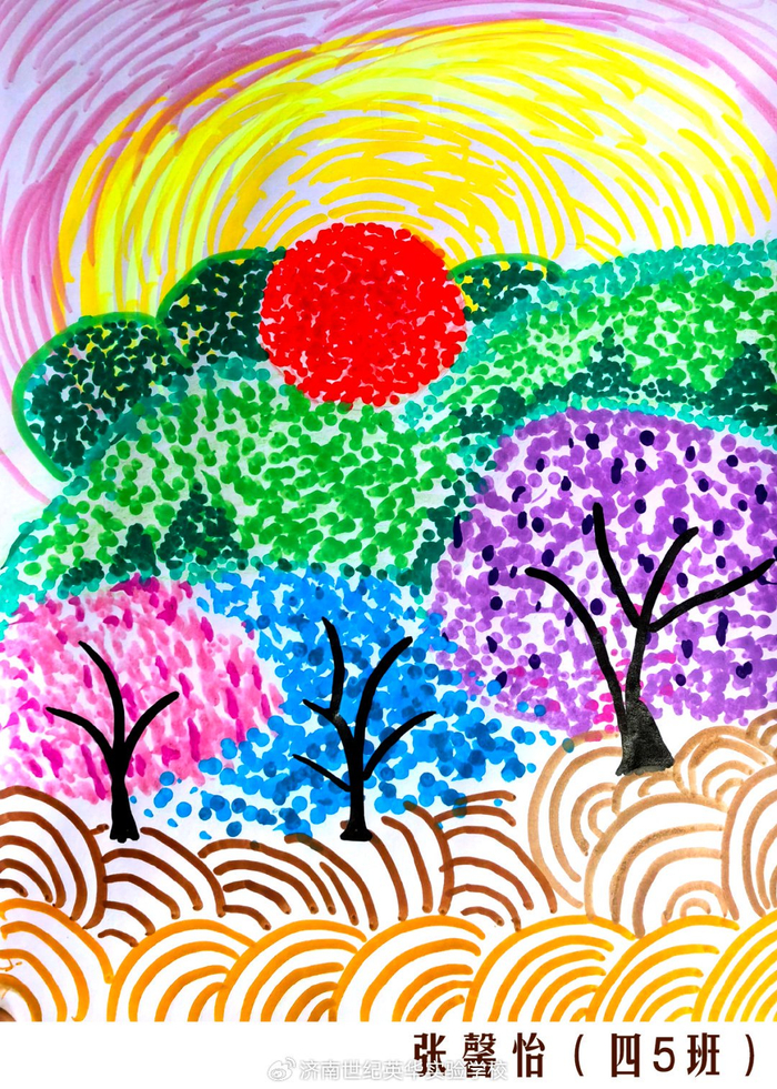 学生的作品虽然稚嫩,朴素,但是在创作中体会到了不同于往常绘画方式的