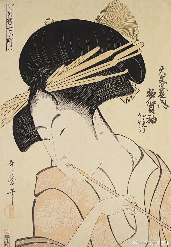 日本江户时代画家喜多川歌麿人物画