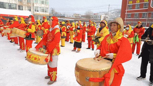 交口水头镇威风锣鼓紧锣密鼓排练欢欢喜喜迎元宵