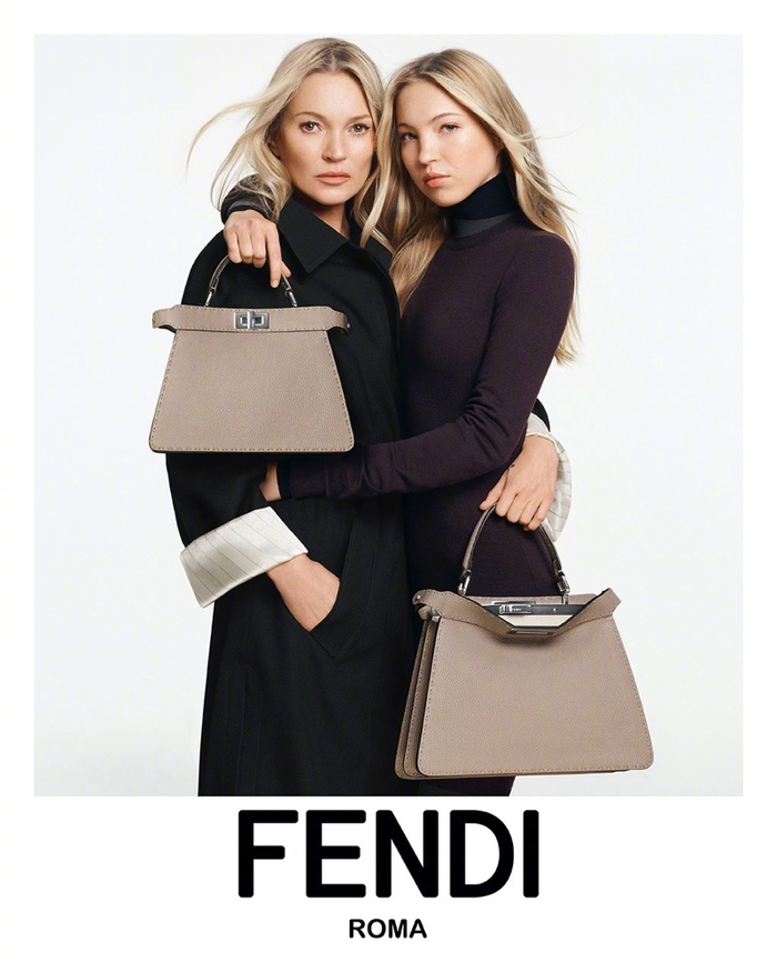 凯特·莫斯 (kate moss) 和女儿 lila moss共同出镜代言 fendi