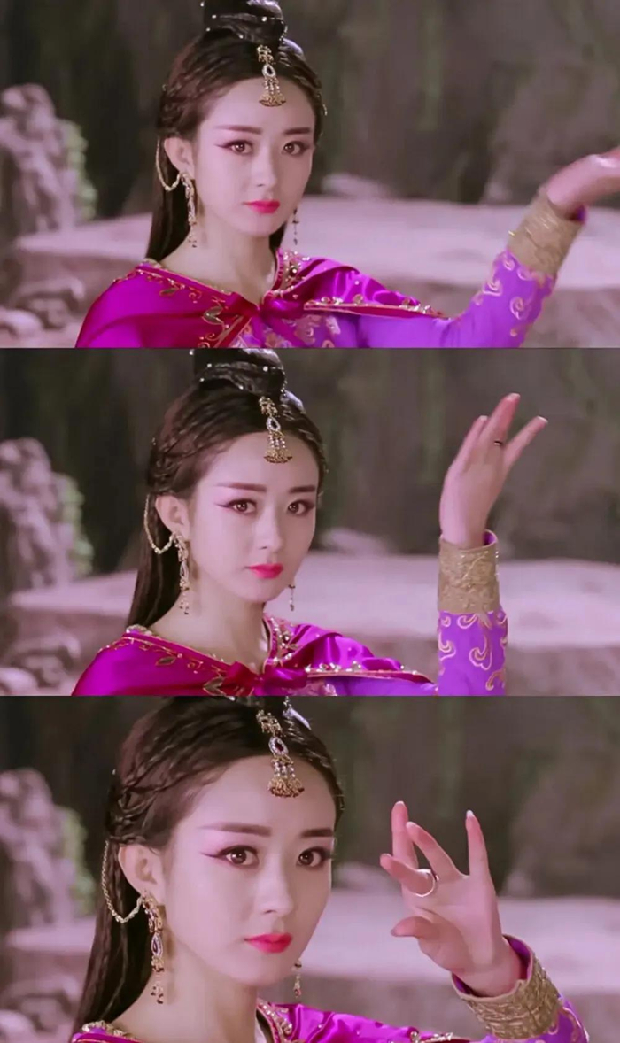 《蜀山战纪》中,赵丽颖饰演的玉无心,一身紫衣造型飒爽有型,玉无心