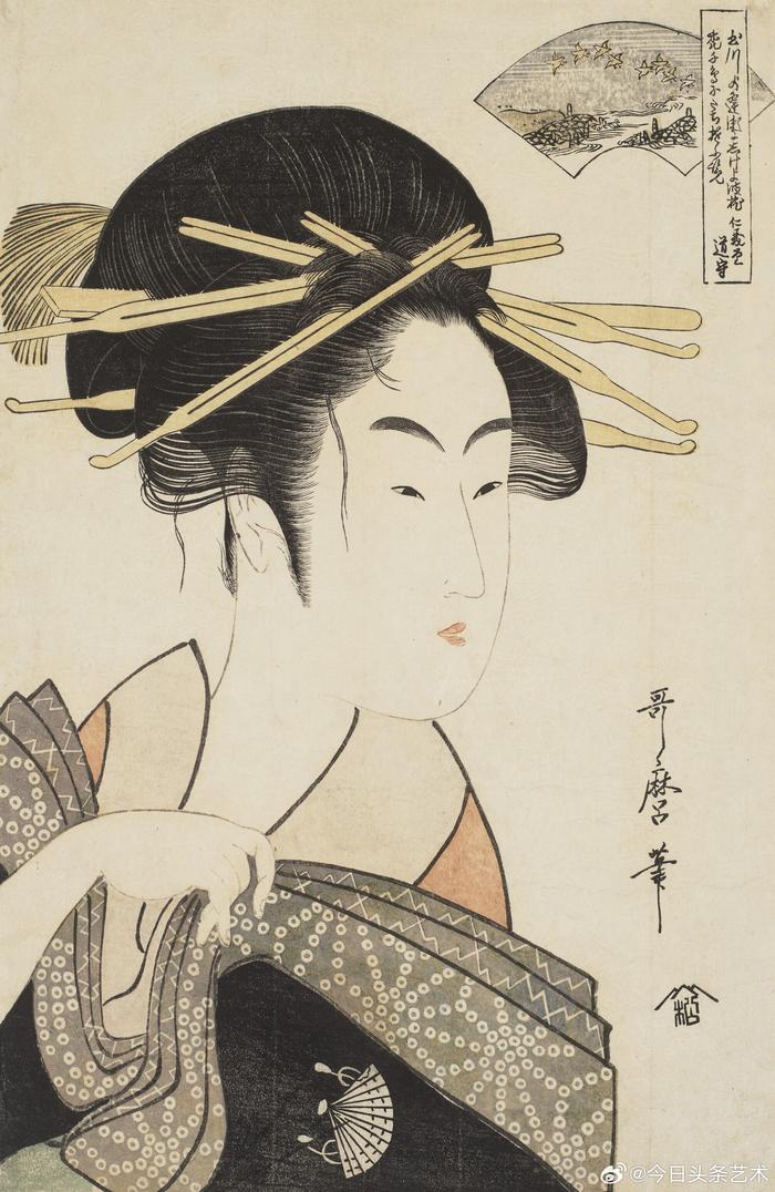 日本江户时代画家喜多川歌麿人物画