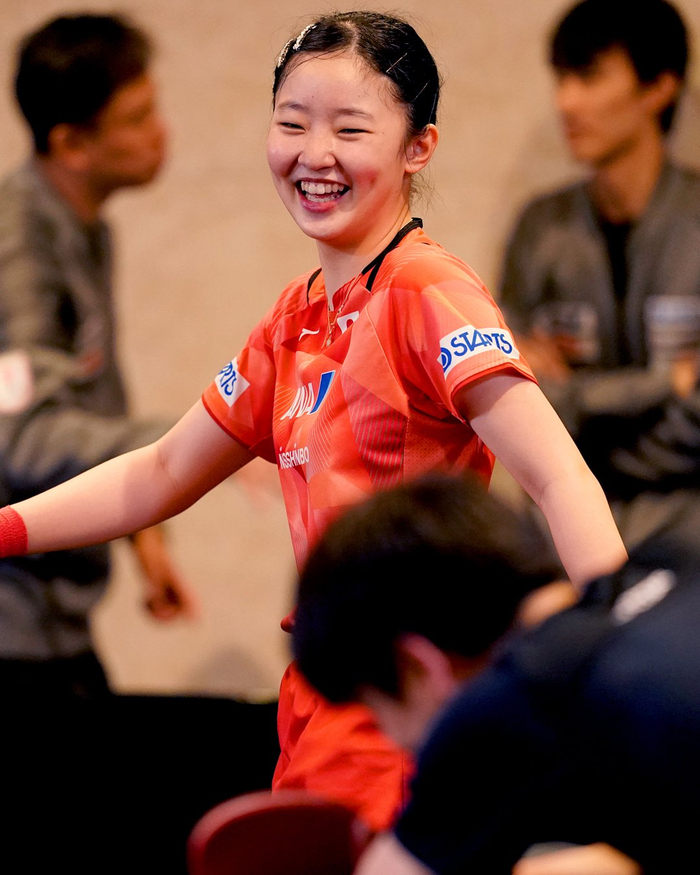 训练中的笑容樊振东陈梦张本美和邱党