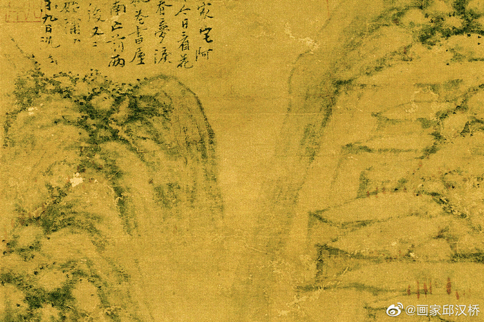 《桃花书屋》,明代,沈周,纸本设色,纵74厘米,横30厘米