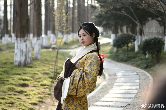 湖北襄阳秋天美女之花绽放在初春的古城