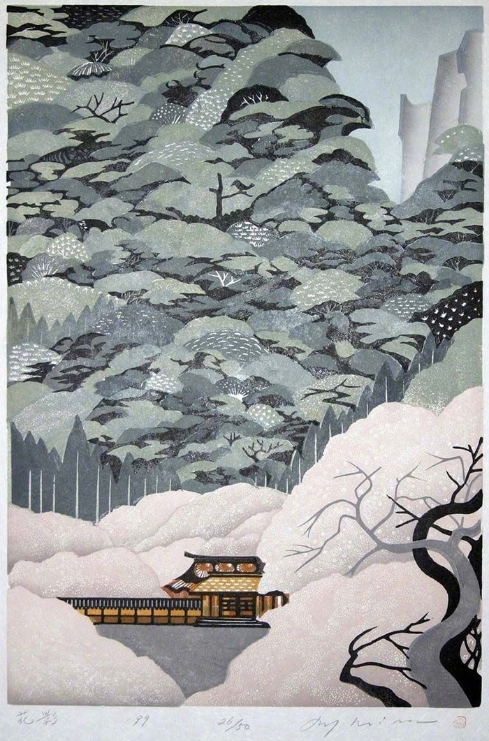 “雪景”木刻版画 —— 日本雕版大师 Ray Morimura