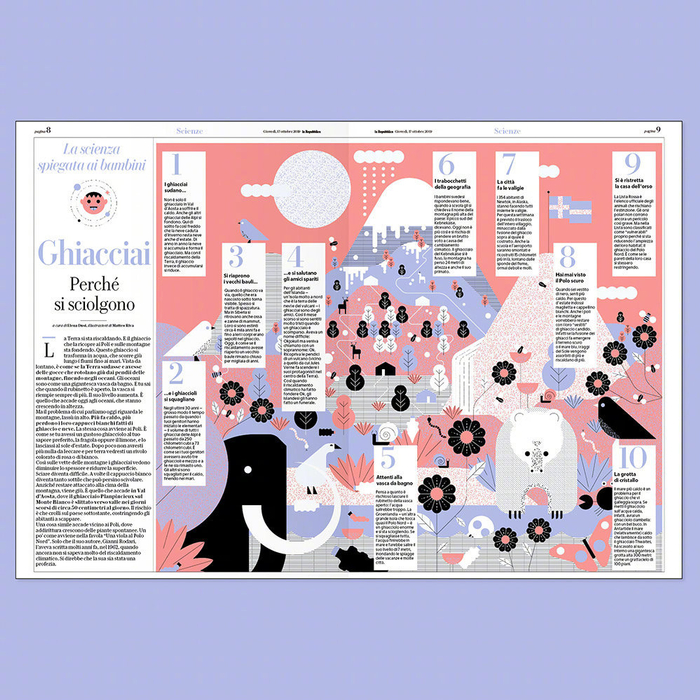 来自设计师 matteo riva 插画报纸版式设计