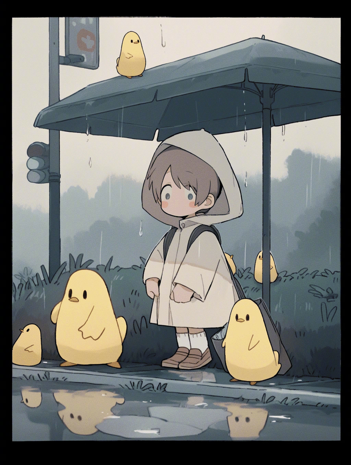 别客气,一起躲雨吧