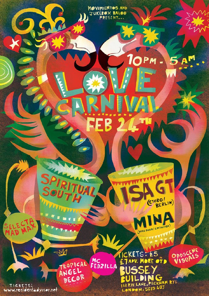 设计师leehodges67676767lovecarnival系列手绘插画海报作品