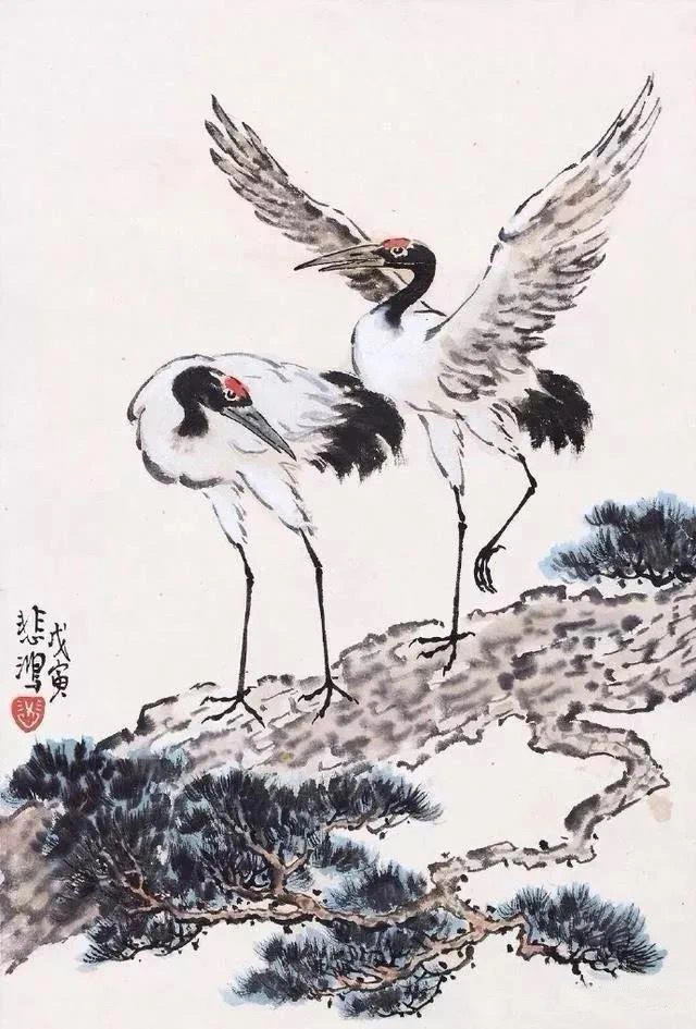 徐悲鸿松鹤图欣赏