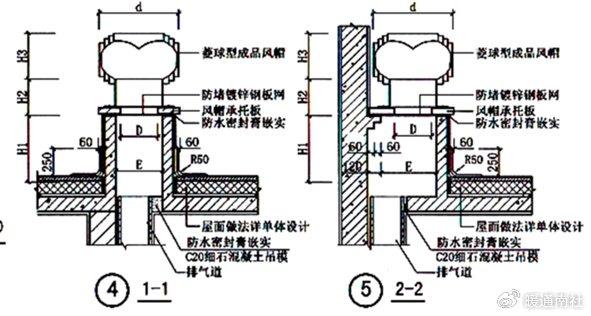 排烟管道施工图图片