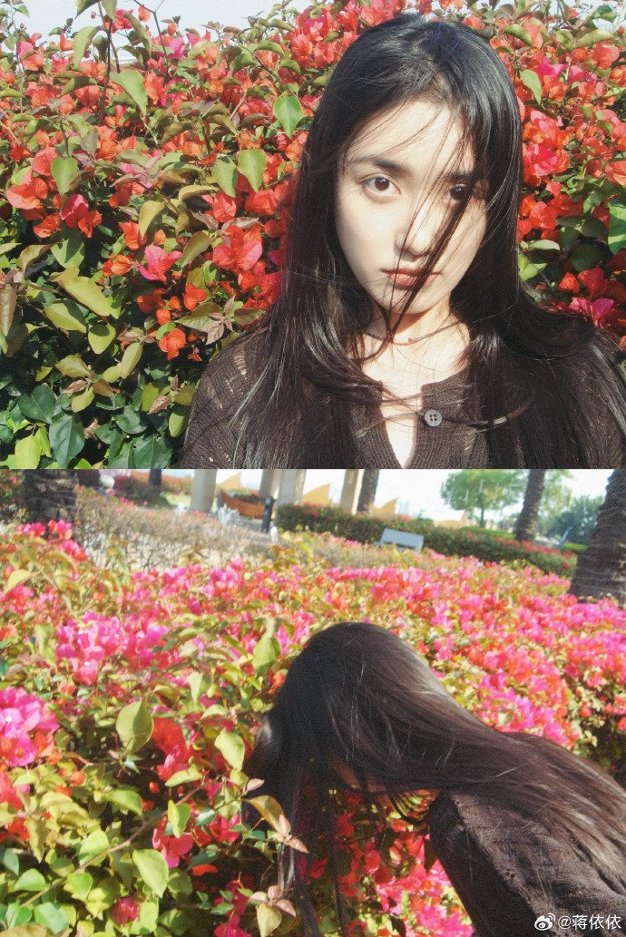 蒋依依:"也到了会赏花的年纪" 是少女感满满的年纪,是比花还美的年纪