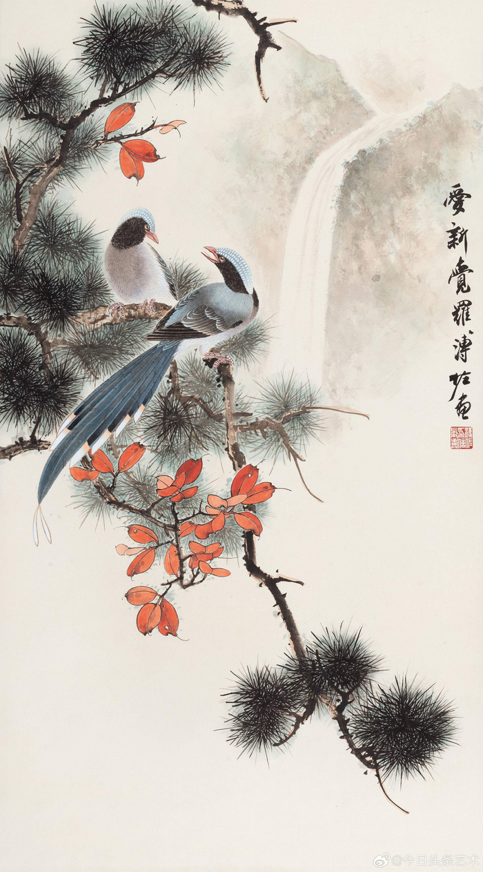 画家溥佐笔下的花鸟画