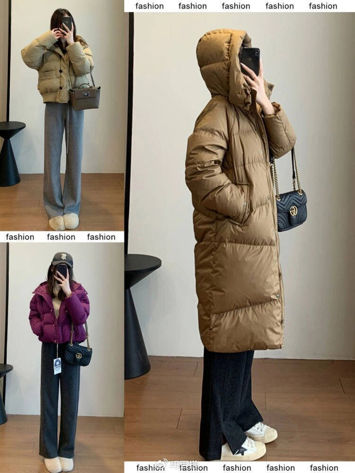 羽绒服阔腿裤才是休闲典范冬天外出就穿它保暖又有气质