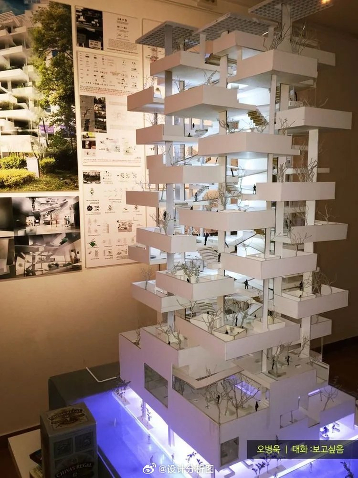 体量丰富的错台空间景观建筑设计