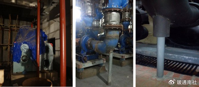 预防措施:通常机房管线均是横主管悬吊,开水平三头与地面设备连接.