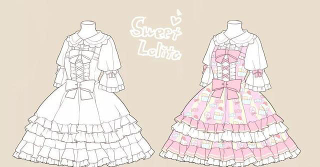 洛丽塔衣服怎么画?洛丽塔服装画法,跟着画起来!