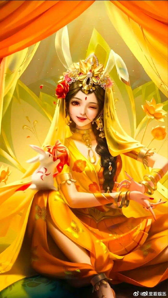 赵丽颖cos公孙离玉兔公主 超长兔耳朵完美还原可可爱爱