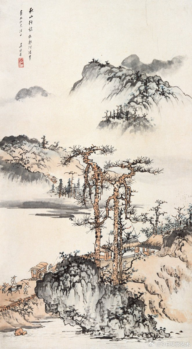 画家吴镜汀山水画