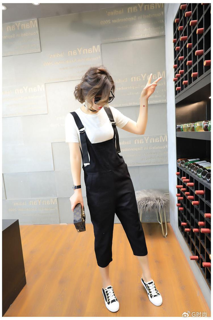 背带裤这样穿搭,减龄何止十几岁,还自带高级感,就它了|背带裤|背带