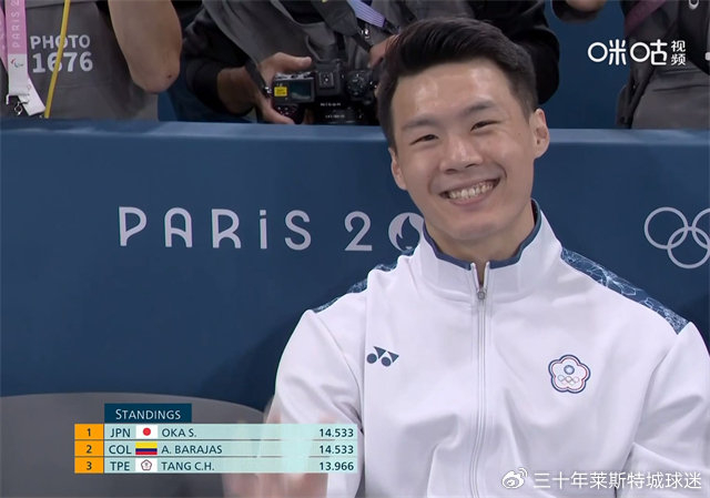 张博恒和中国台北选手唐嘉鸿并列第三,如果按照其他场次惯例,并列名次