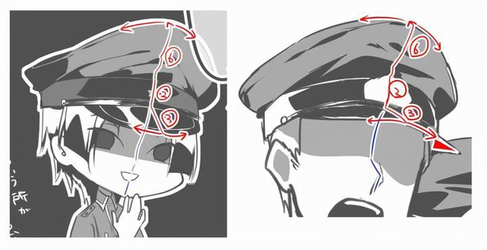帅气的军帽画法,军帽控福利!