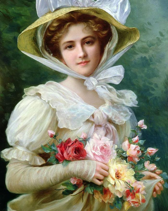 埃米尔·弗农（Emile Vernon），法国学院派画家，擅长女性的绘画