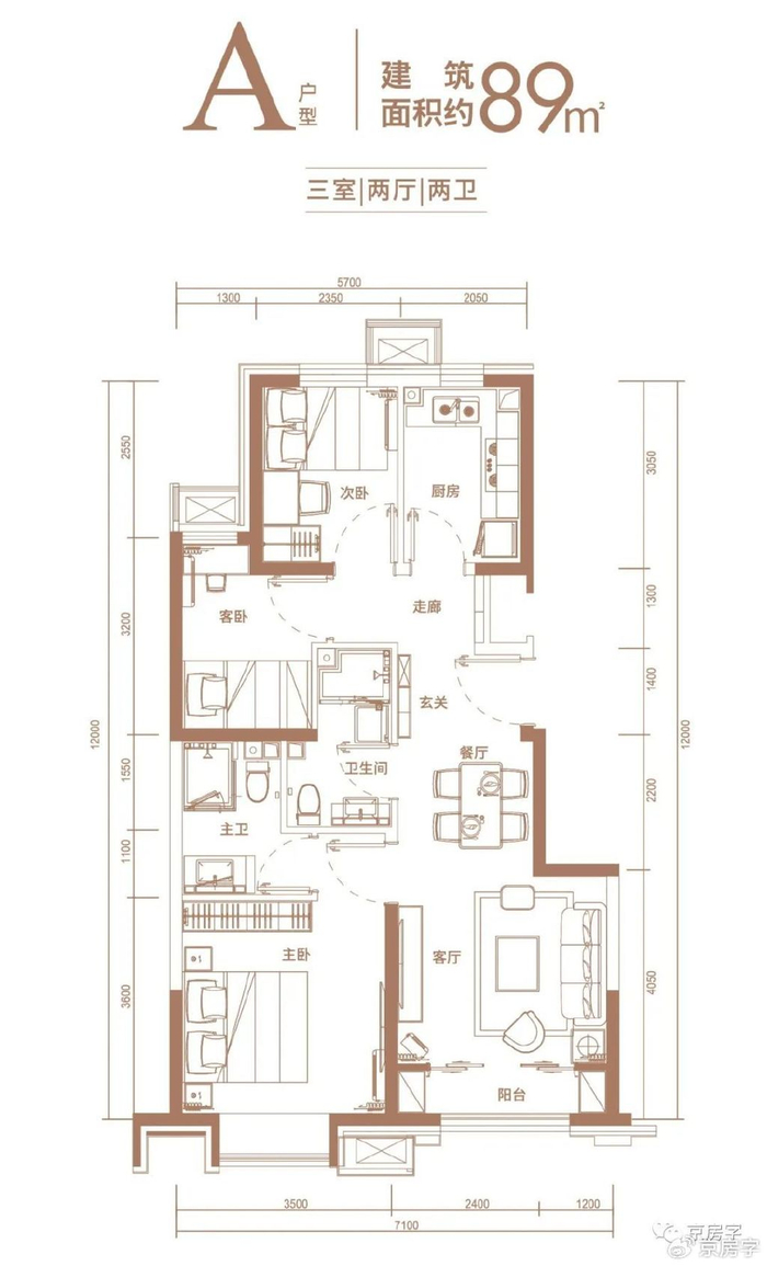 住宅楼的单元设置分为两梯两户,两梯四户两种,居住的舒适度比较高.