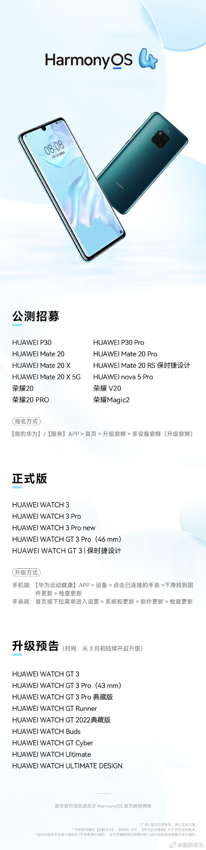 华为p30,mate 20 等12款手机 开启 harmonyos 4 公测招募活动__财经