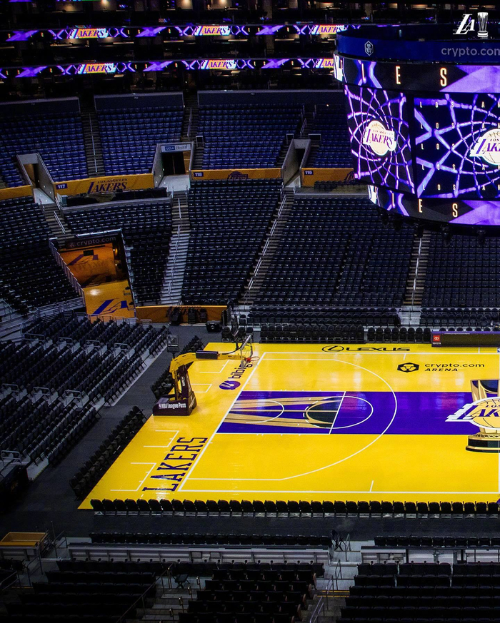 湖人官方晒出了季中锦标赛的地板照