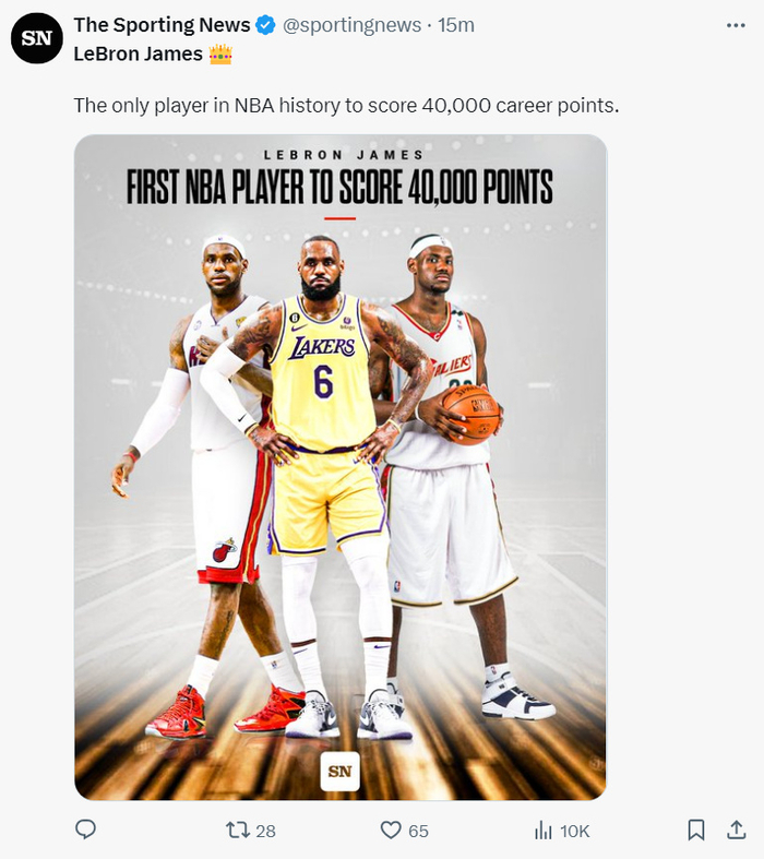 全美媒体为詹皇疯狂:n张海报祝贺四万分 美媒晒得