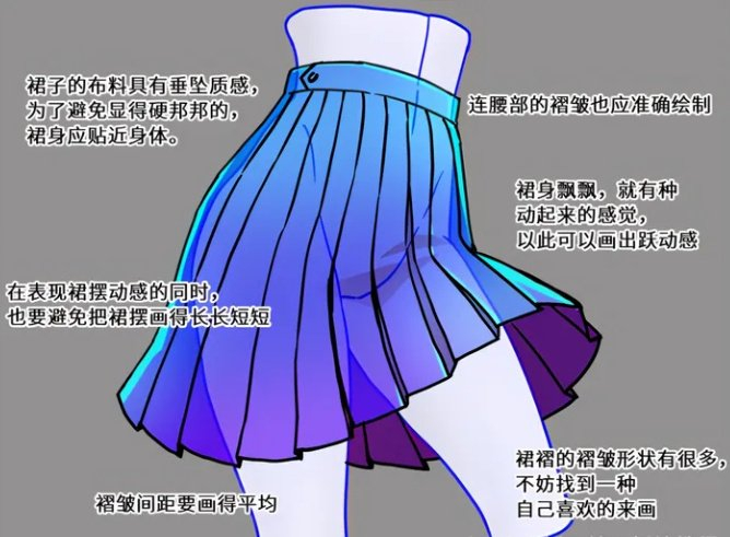 还不会画裙子?动漫女生裙子画法分享!