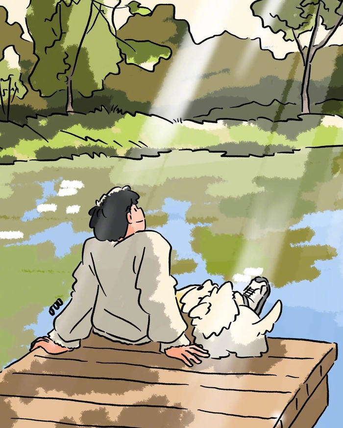 插画师将他和狗狗的日常画下来,画面满满的幸福感 真的是 狗狗……