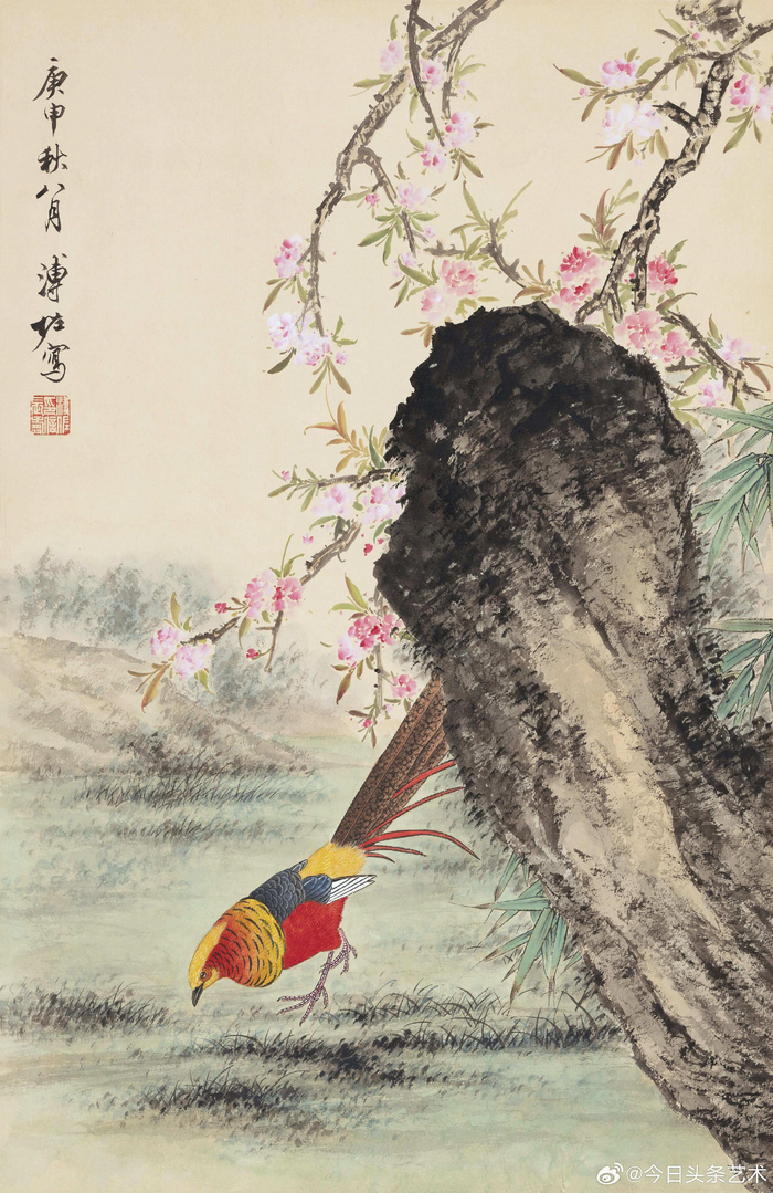 画家溥佐笔下的花鸟画