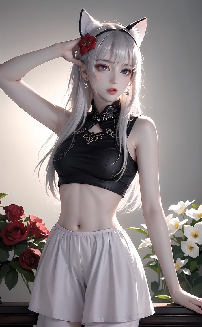 狐耳可爱清纯jk高清ai绘画壁纸手机电脑高清壁纸图集动漫二次元