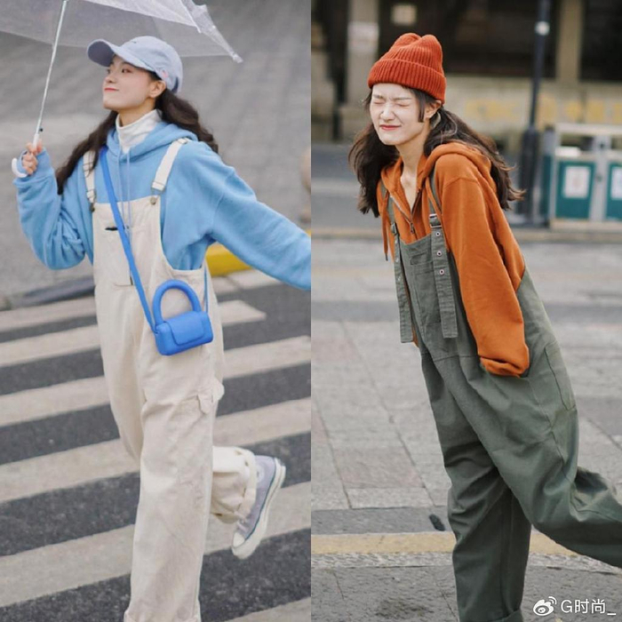 的方式也有很多种,比较低调不张扬的穿法,就是用圆领卫衣叠穿"小高领"