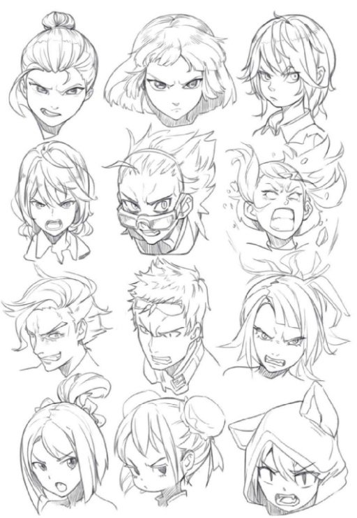 下面是小编收集的人物各种表情绘画教程参考,适合新手临摹练习!