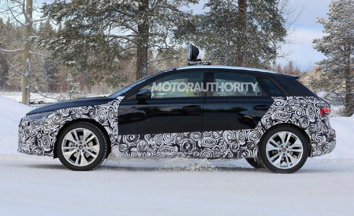 新款奥迪a3测试谍照曝光前脸扁平简洁轴距加长了动力没变化