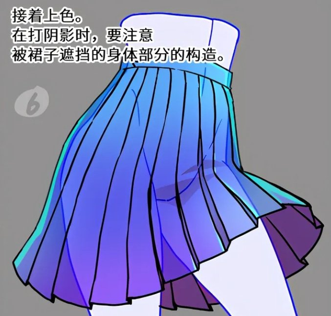 还不会画裙子?动漫女生裙子画法分享!