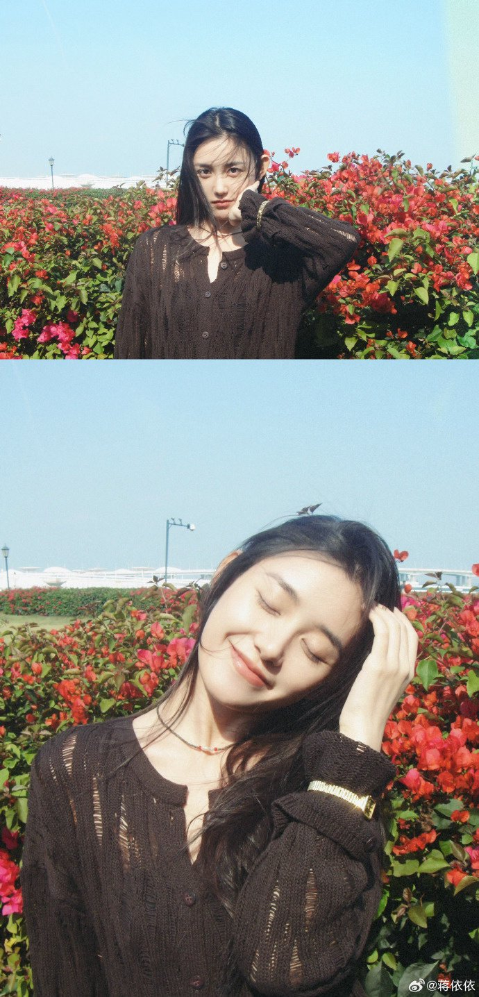 蒋依依:"也到了会赏花的年纪" 是少女感满满的年纪,是比花还美的年纪