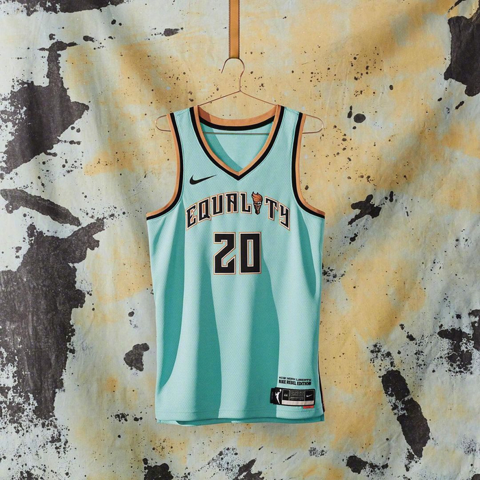 WNBA为成立25周年,推出的各队特别版球衣……