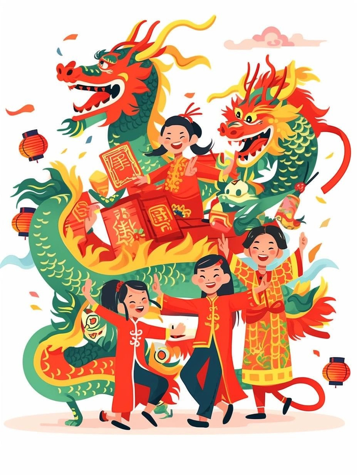 设计素材designsuperman给大家带来8副龙年插画素材