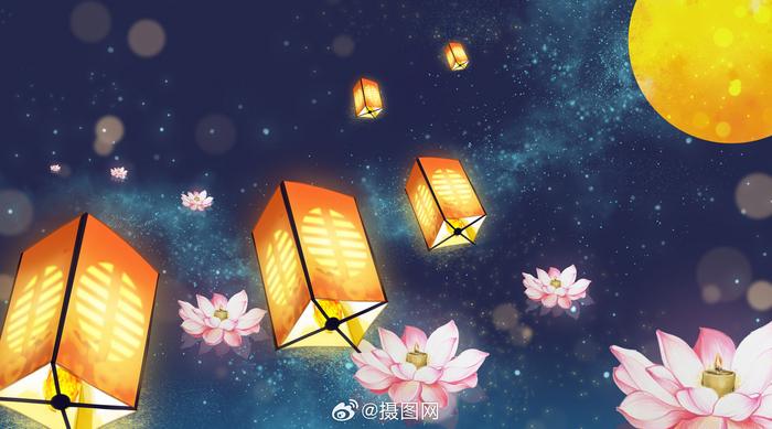 下元节简笔画图片