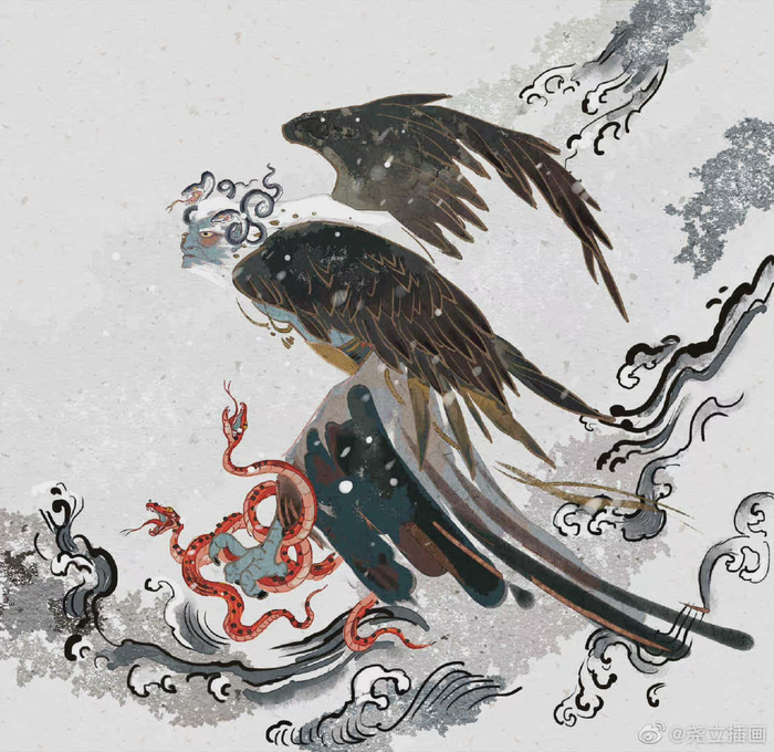 用古风插画还原《山海经》,太赞了!