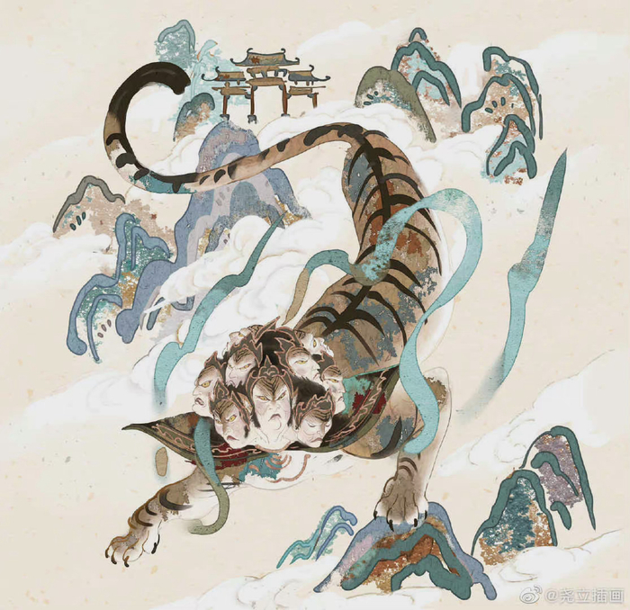 用古风插画还原《山海经》,太赞了!