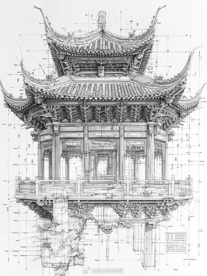 古老建筑物图片素描图片