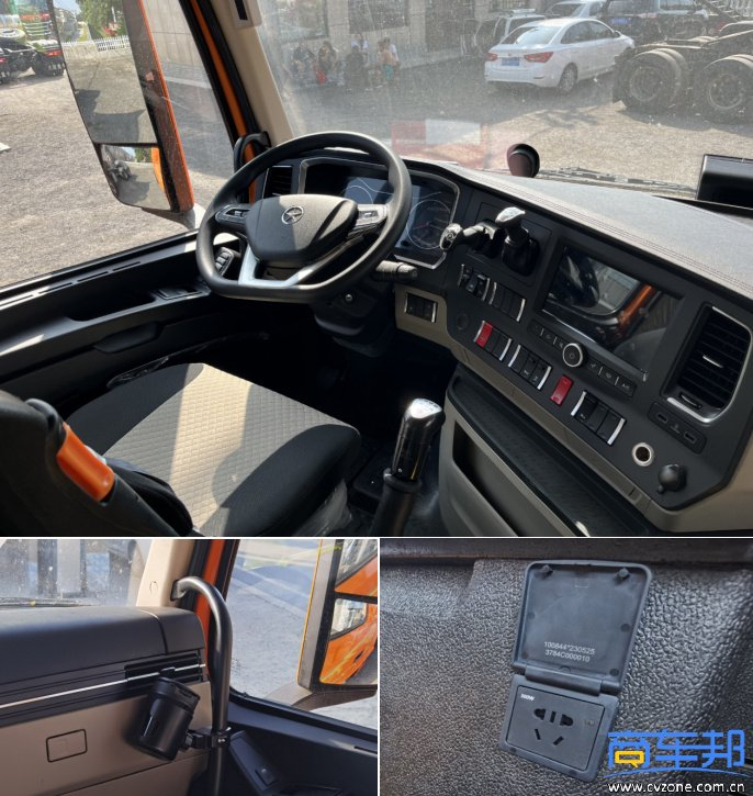 折叠小桌板,一键启动开关和220v居家电源,让整个驾驶室的舒适体验大幅