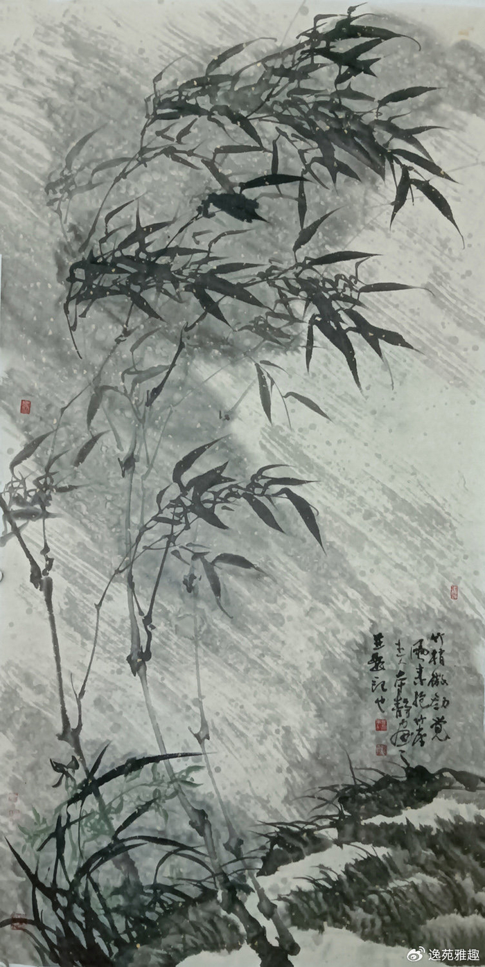 作品赏析张本静水墨竹影墨色灵动竹韵诗意