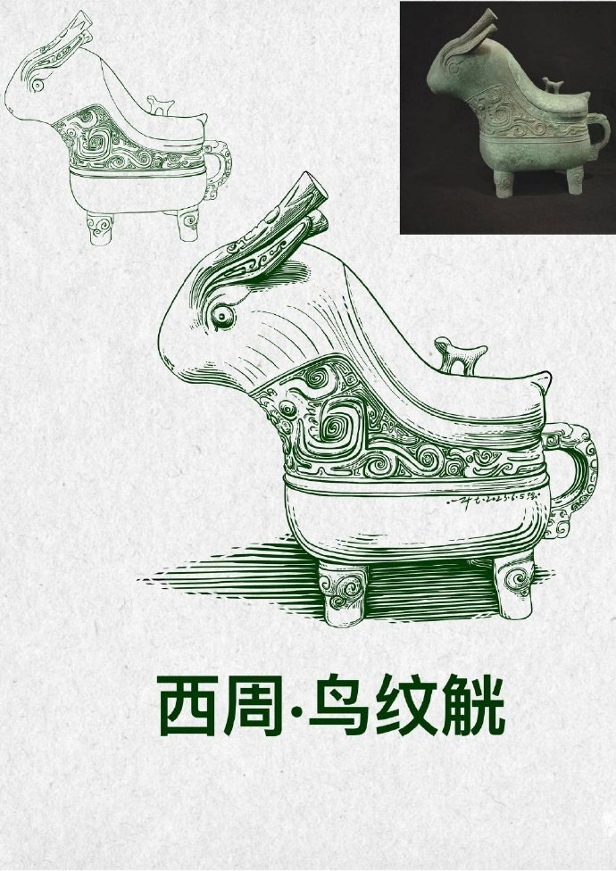 博物馆里的文物素描画sketch